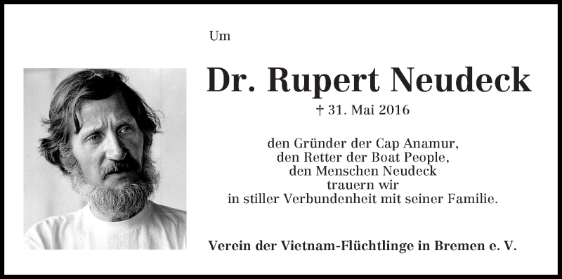 Traueranzeige von Rupert Neudeck von WESER-KURIER
