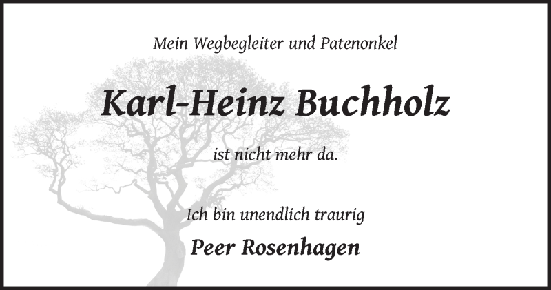 Traueranzeige von Karl-Heinz Buchholz von WESER-KURIER