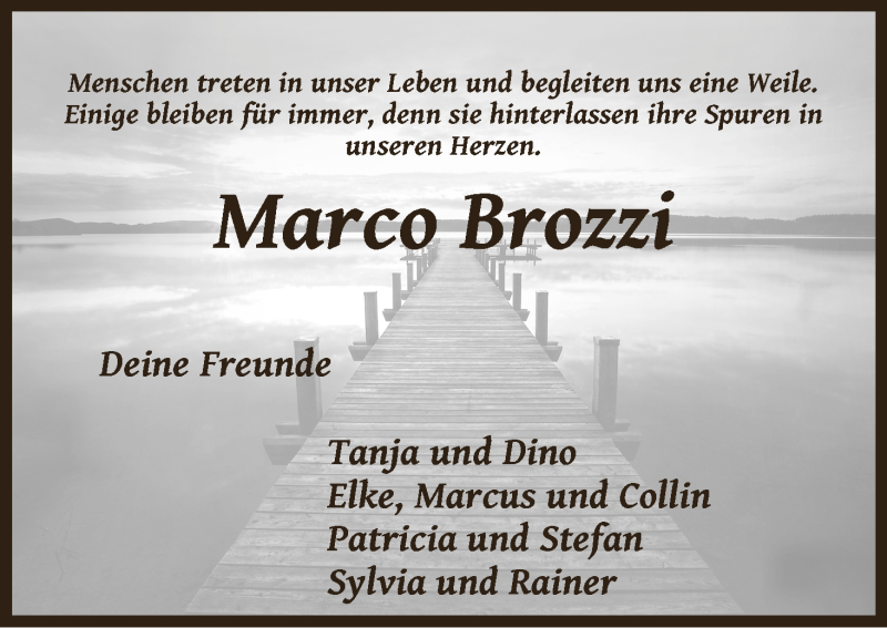 Traueranzeige von Marco Brozzi von Die Norddeutsche