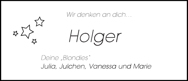 Traueranzeige von Holger Hilken von Wuemme Zeitung