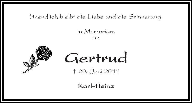 Traueranzeige von Gertrud Vogt von WESER-KURIER