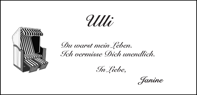 Traueranzeige von Ulrich Sander von WESER-KURIER