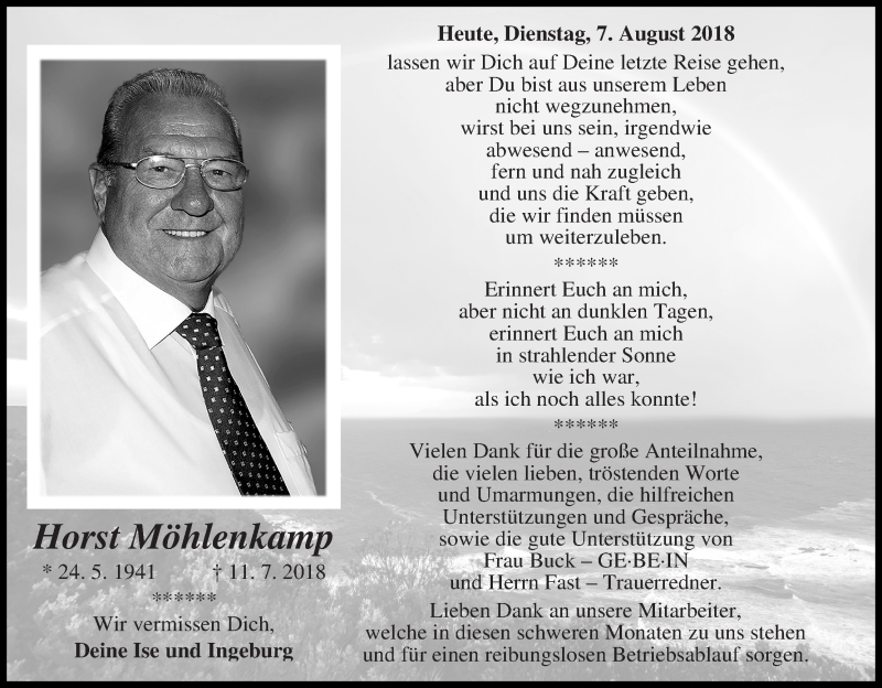 Traueranzeige von Horst Möhlenkamp von WESER-KURIER
