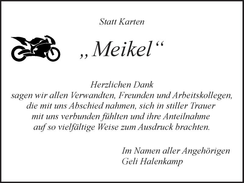 Traueranzeige von Michael Halenamp von WESER-KURIER