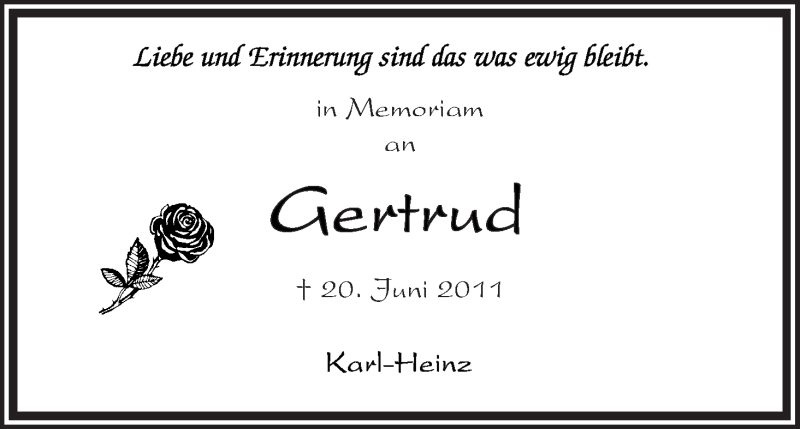 Traueranzeige von Gertrud Vogt von WESER-KURIER