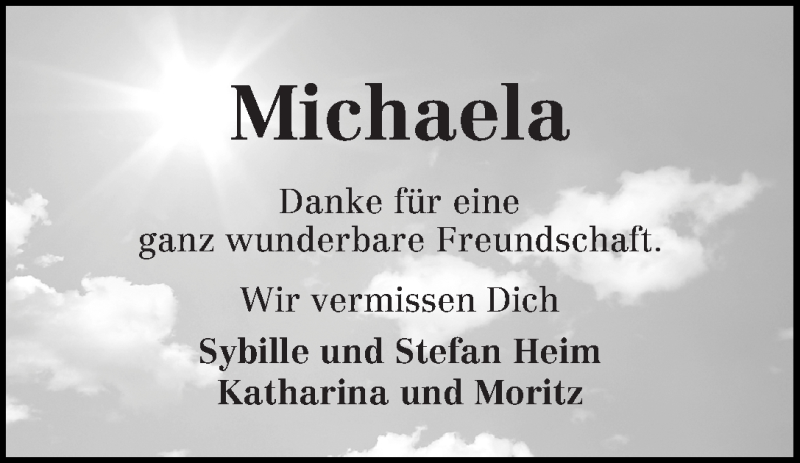 Traueranzeige von Michaela Fessel von WESER-KURIER