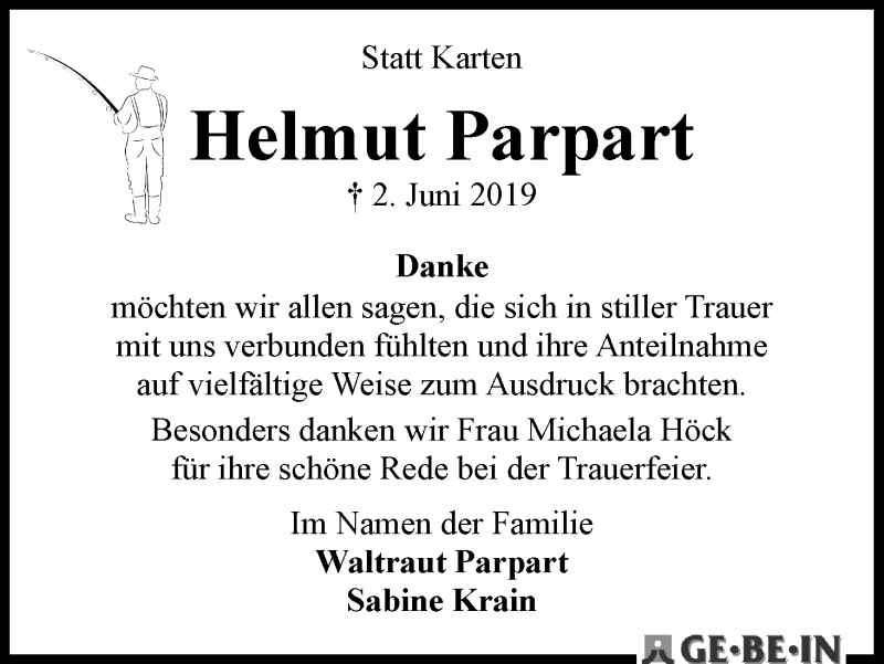 Traueranzeige von Helmut Parpart von WESER-KURIER
