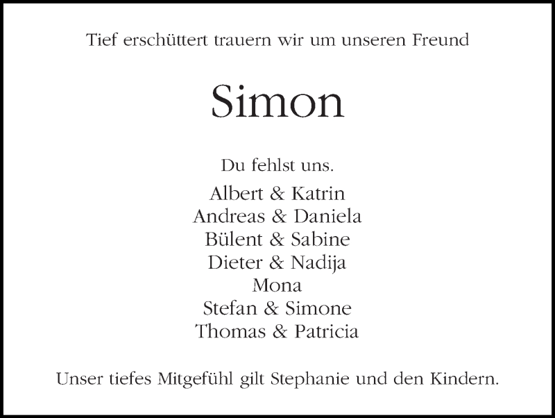 Traueranzeige von Simon Reimer von WESER-KURIER