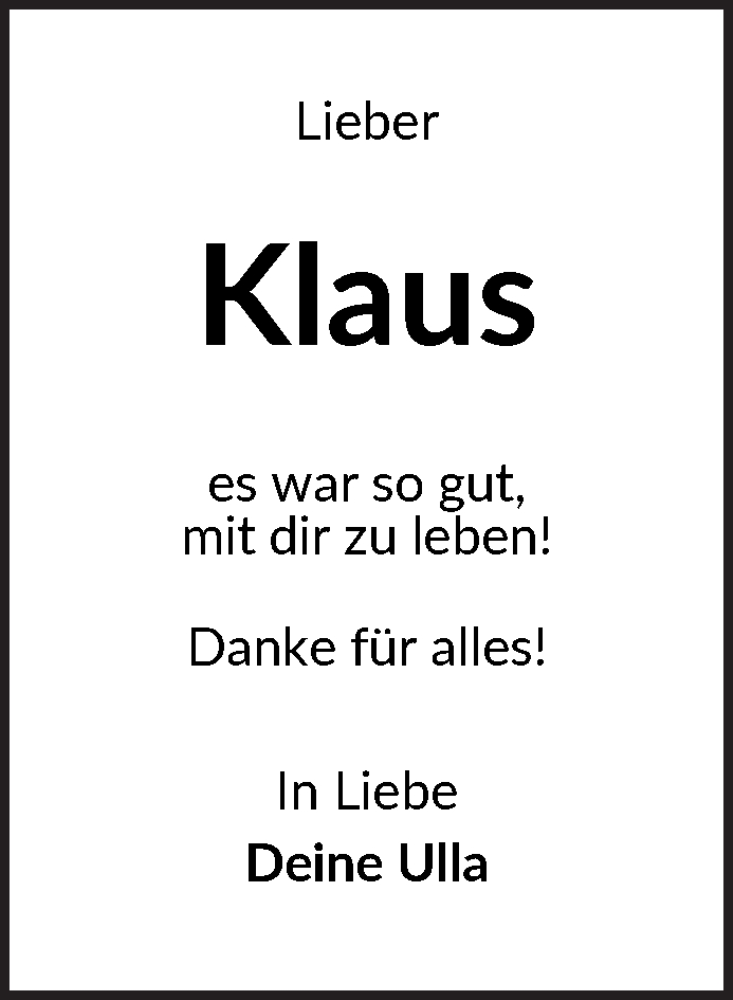 Traueranzeige von Klaus-Günter Ehlerding von WESER-KURIER