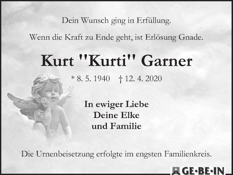 Traueranzeige von Kurt 