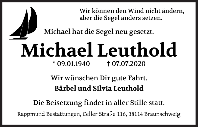 Traueranzeige von Michael Leuthold von WESER-KURIER