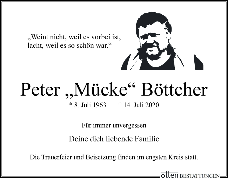 Traueranzeige von Peter Böttcher von WESER-KURIER
