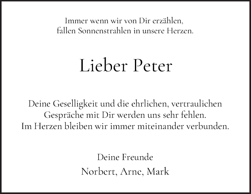 Traueranzeige von Ralf-Peter Bahlo von WESER-KURIER