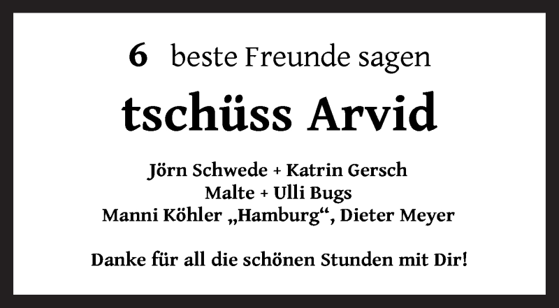 Traueranzeige von Arvid Michelsen von WESER-KURIER
