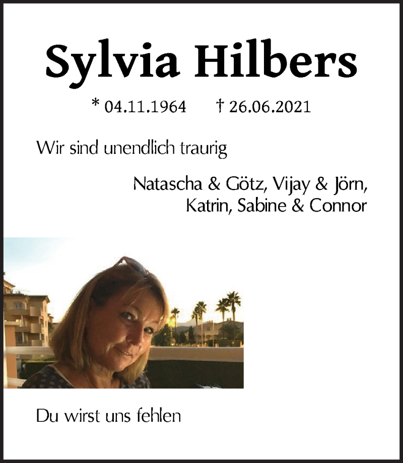 Traueranzeige von Sylvia Hilbers von WESER-KURIER