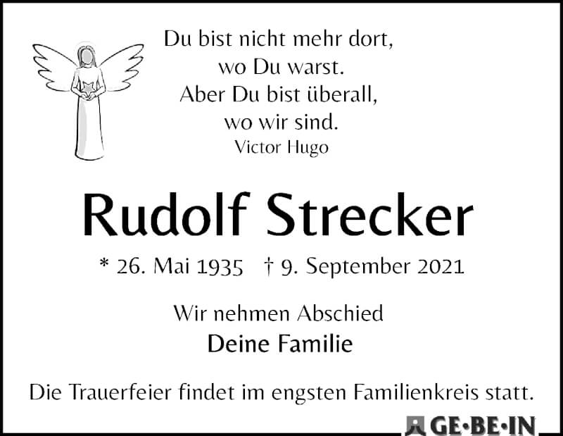 Traueranzeige von Rudolf Strecker von WESER-KURIER