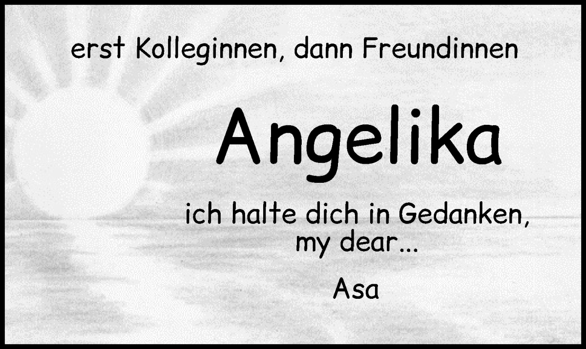 Traueranzeige von Angelika Bruns von WESER-KURIER