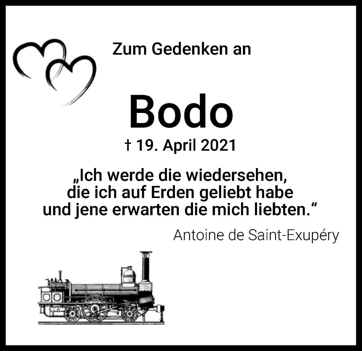 Traueranzeige von Bodo Meya von Osterholzer Kreisblatt