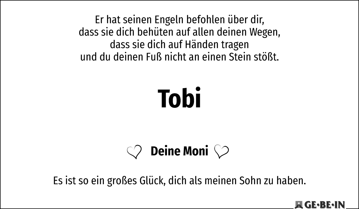 Traueranzeige von Tobias Brinkmann von WESER-KURIER