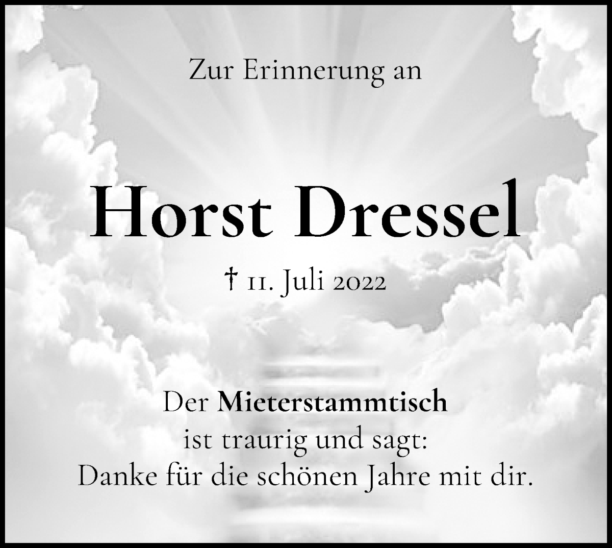 Traueranzeige von Horst Dressel von WESER-KURIER