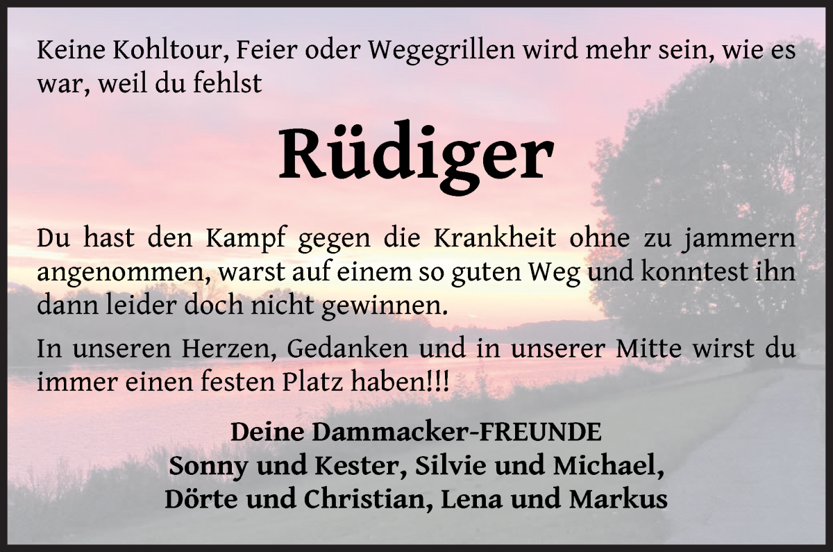 Traueranzeige von Rüdiger Zielke von WESER-KURIER