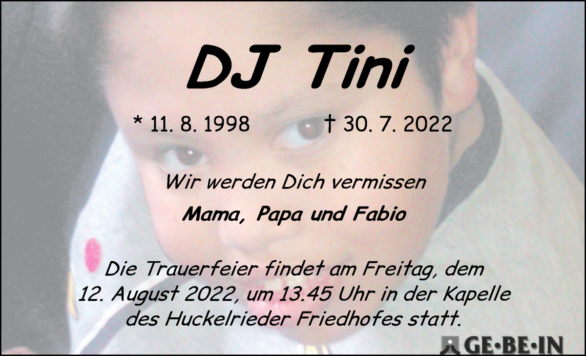 Traueranzeige von Thinesh  DJ Tini Shanmuganathan von WESER-KURIER