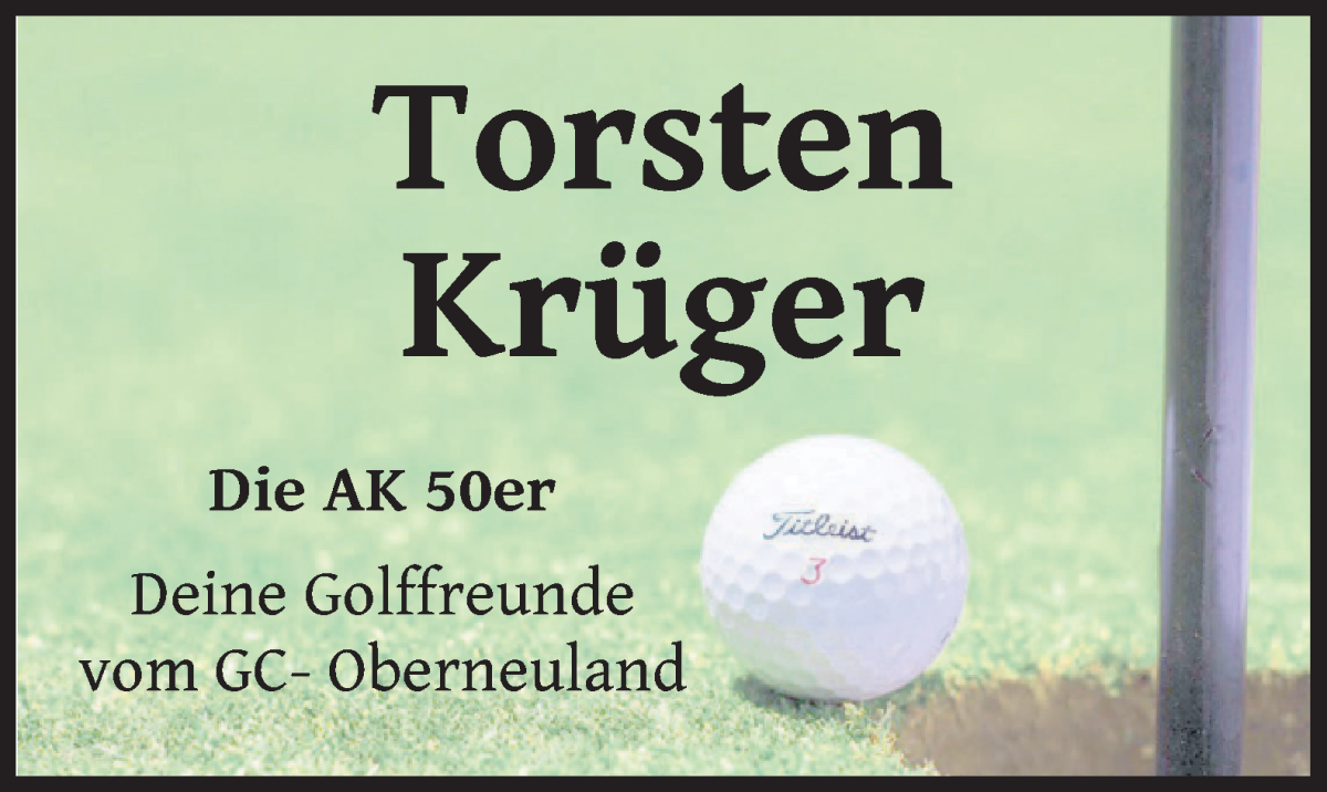 Traueranzeige von Torsten Krüger von WESER-KURIER