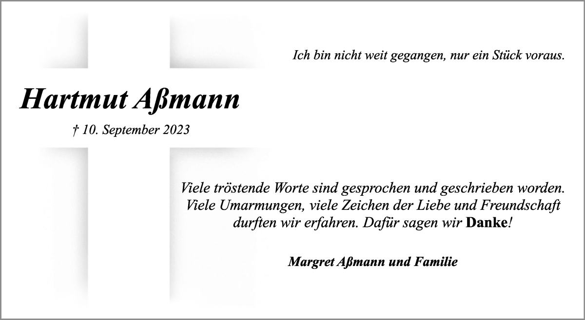 Traueranzeige von Hartmut Aßmann von Achimer Kurier/Verdener Nachrichten