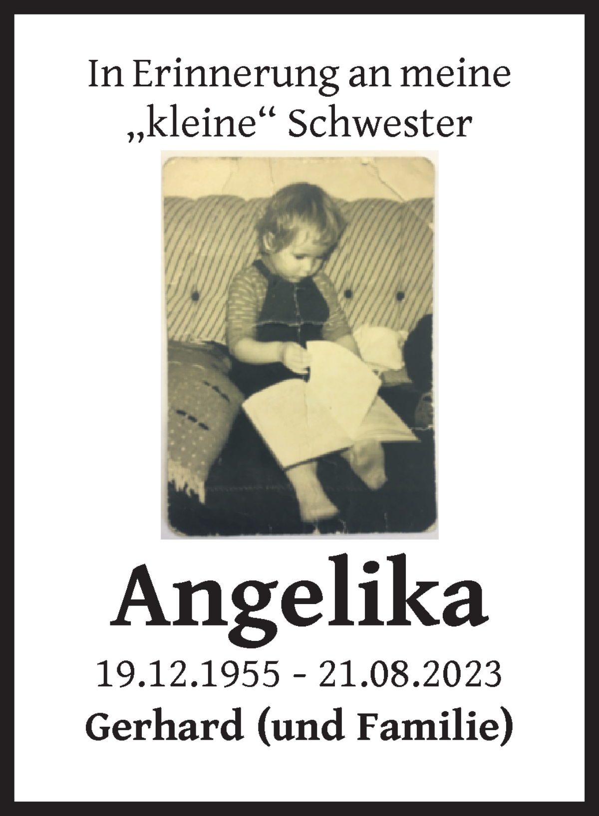 Traueranzeige von Angelika Blanco Cazas von WESER-KURIER