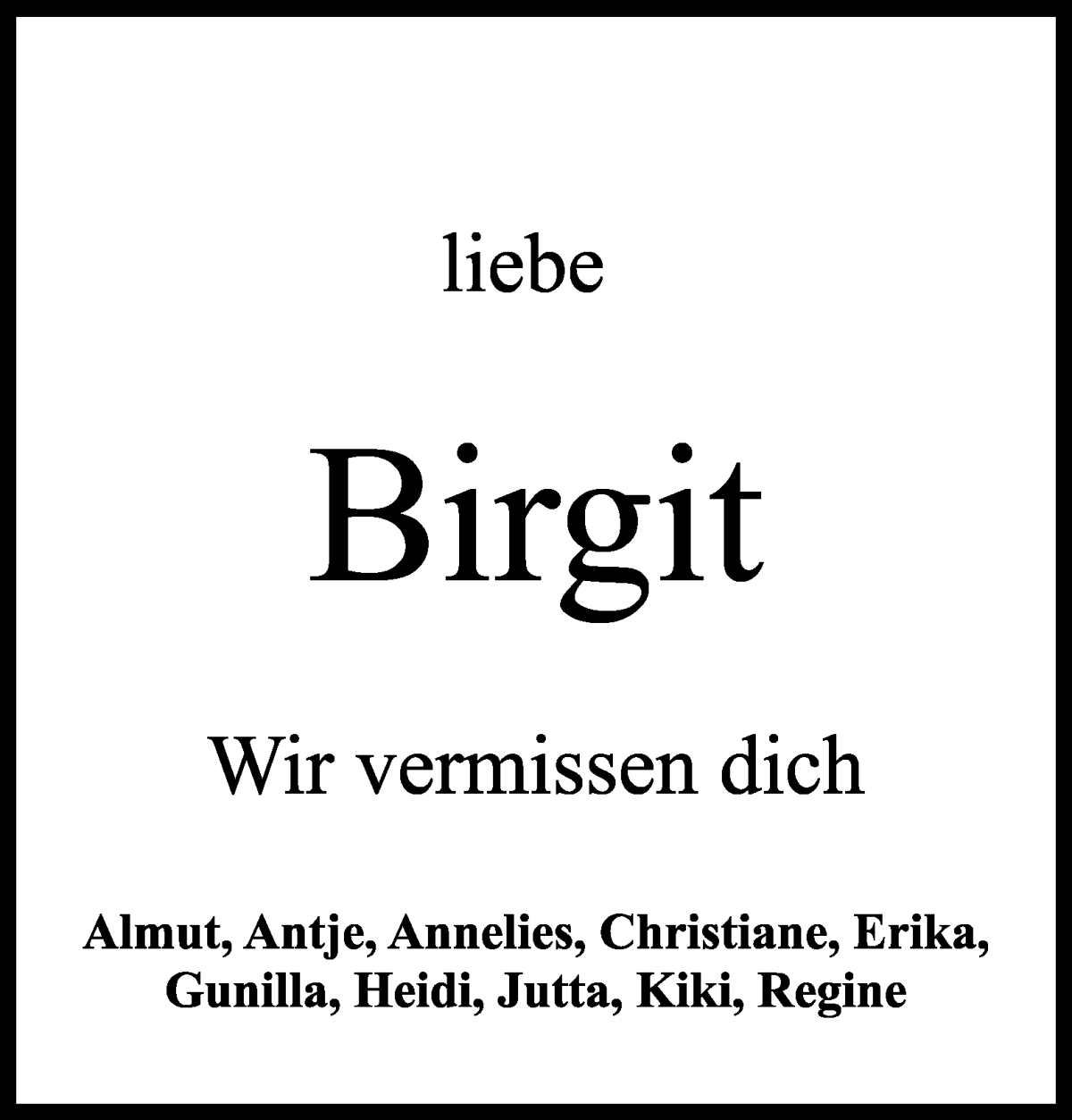 Traueranzeige von Birgit Beyerle von WESER-KURIER