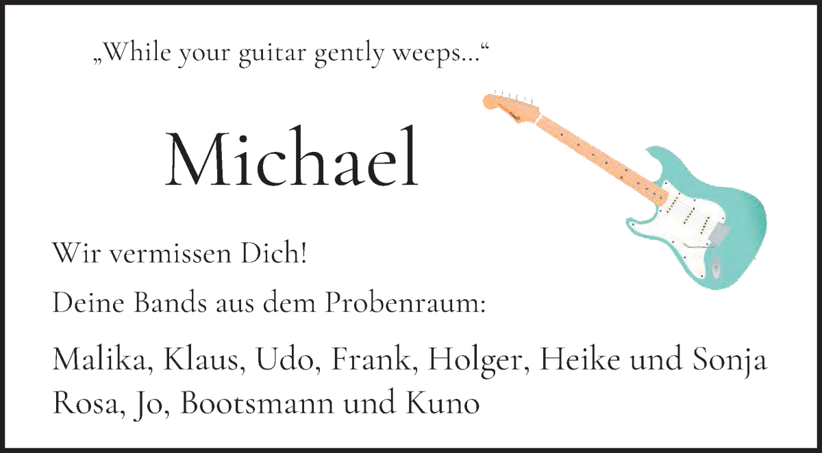 Traueranzeige von Michael Moltrecht von WESER-KURIER