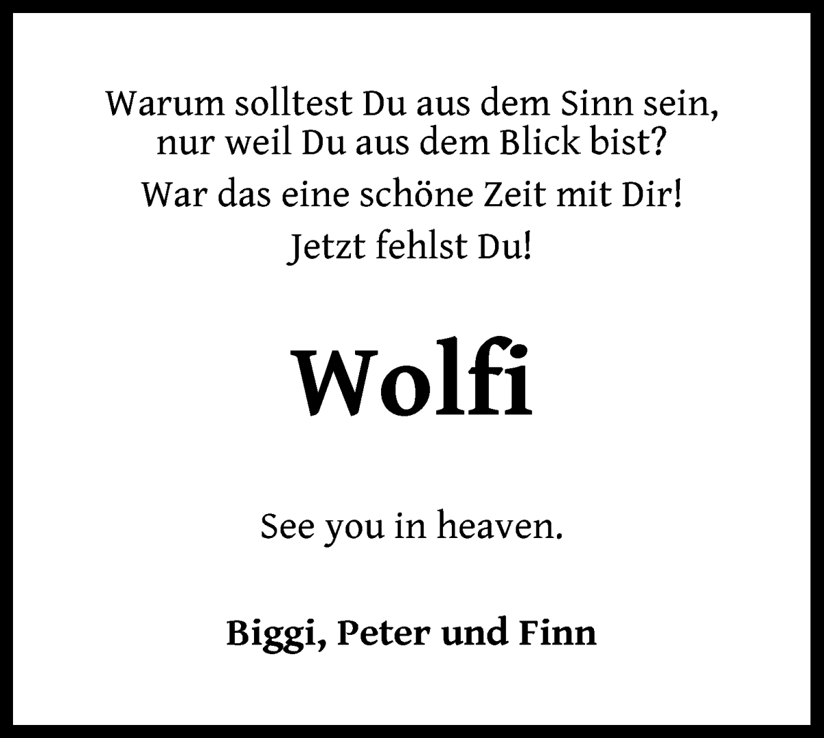 Traueranzeige von Wolfgang Poerschke von WESER-KURIER