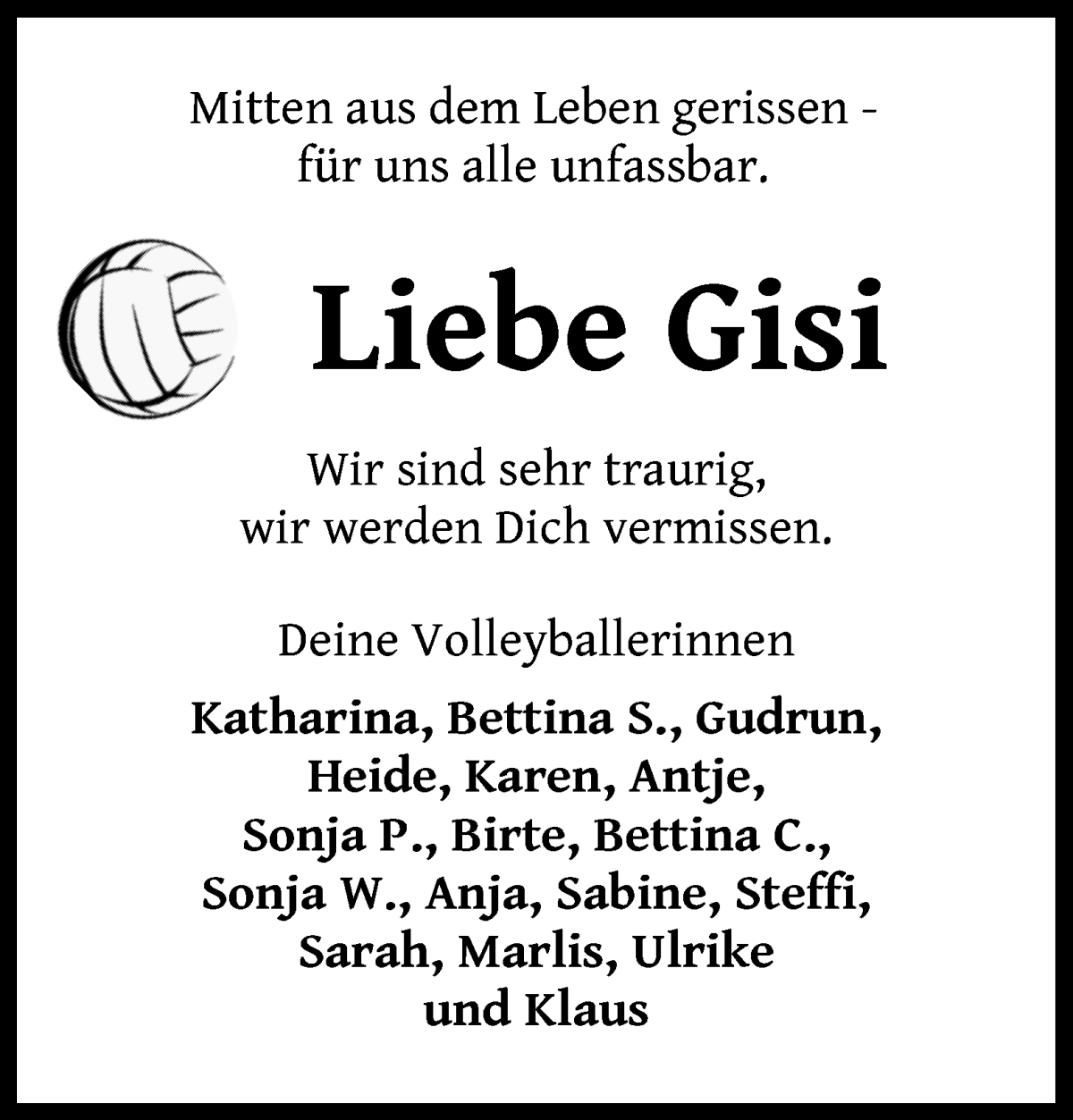 Traueranzeige von Gisela Nehring von WESER-KURIER