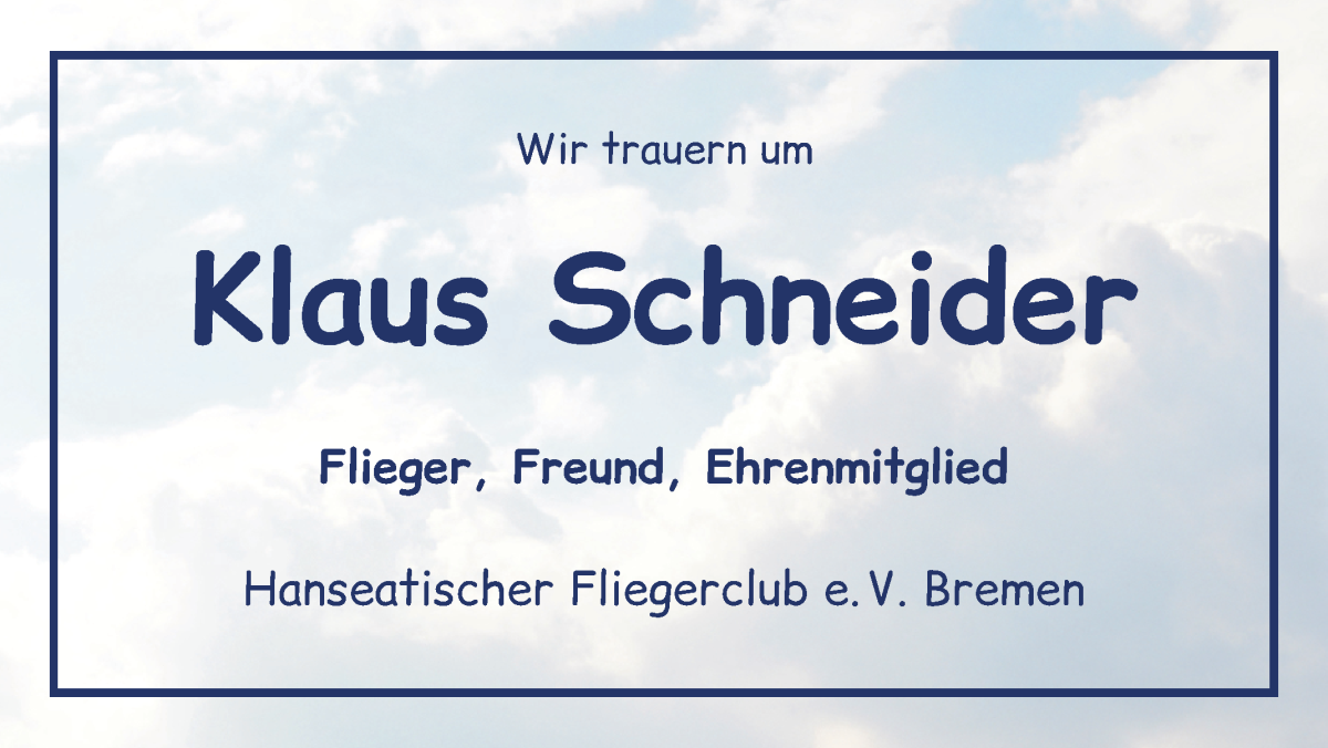 Traueranzeige von Klaus Schneider von WESER-KURIER