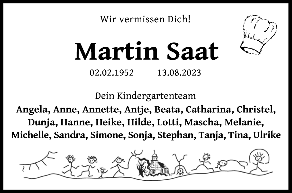 Traueranzeige von Martin Saat von WESER-KURIER