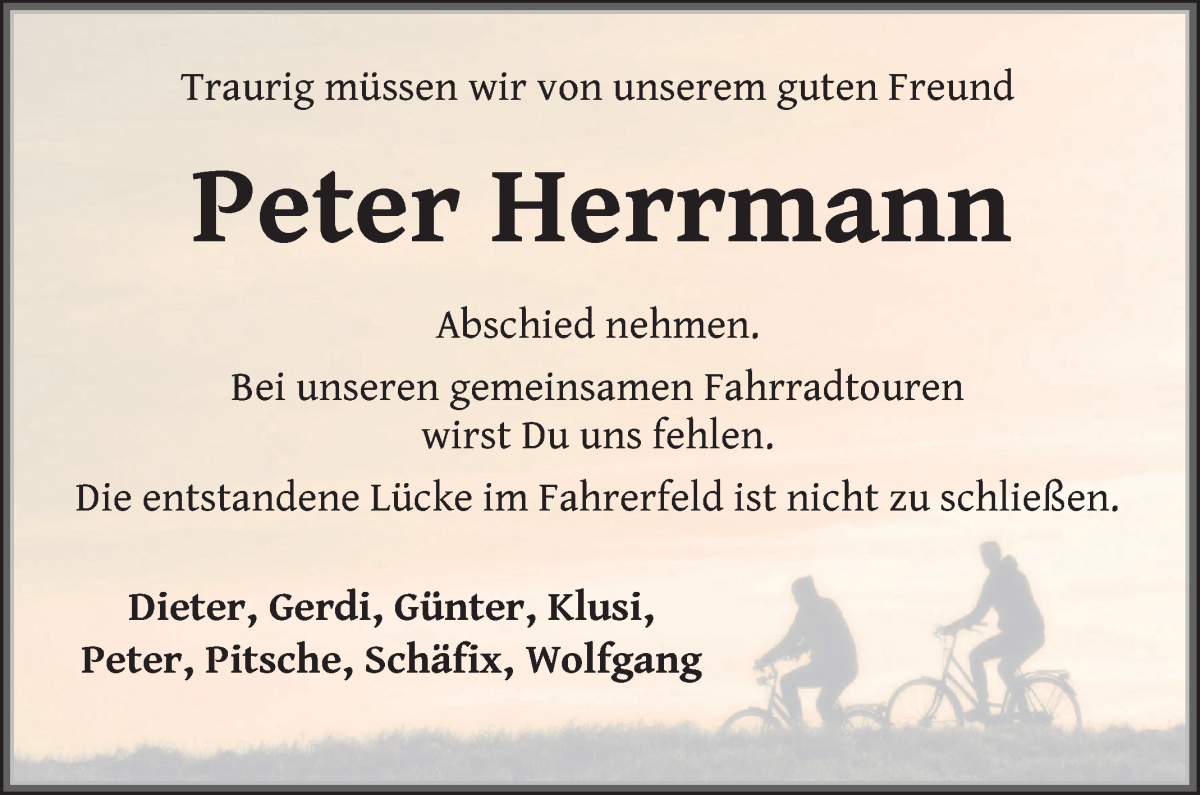Traueranzeige von Peter Herrmann von WESER-KURIER