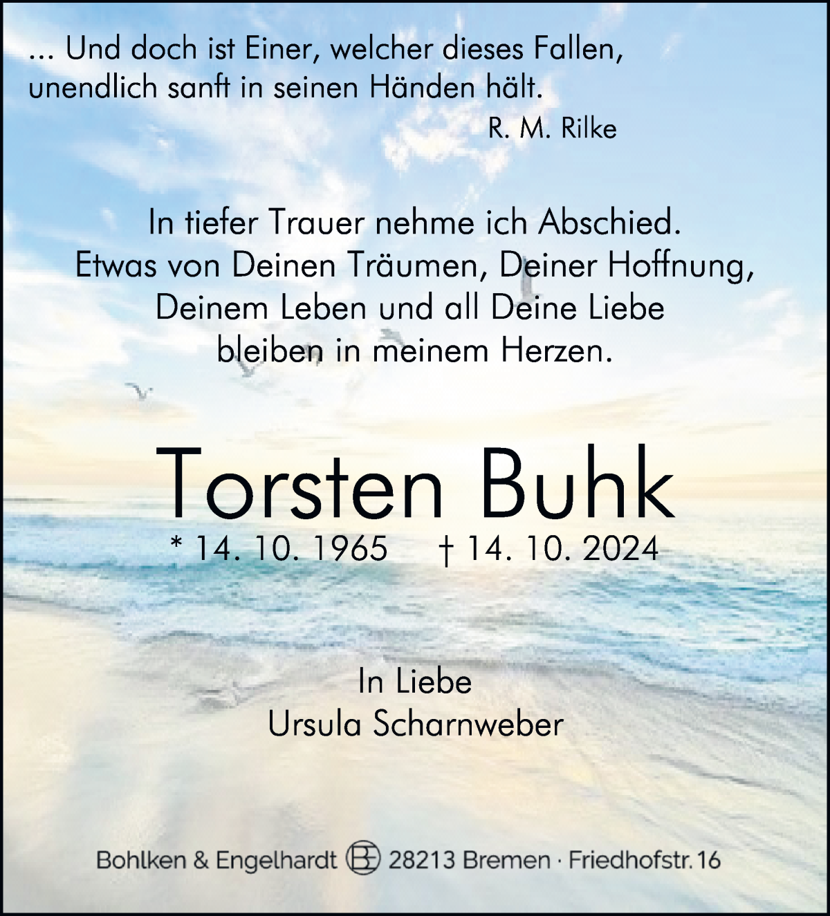 Traueranzeige von Torsten Buhk von WESER-KURIER