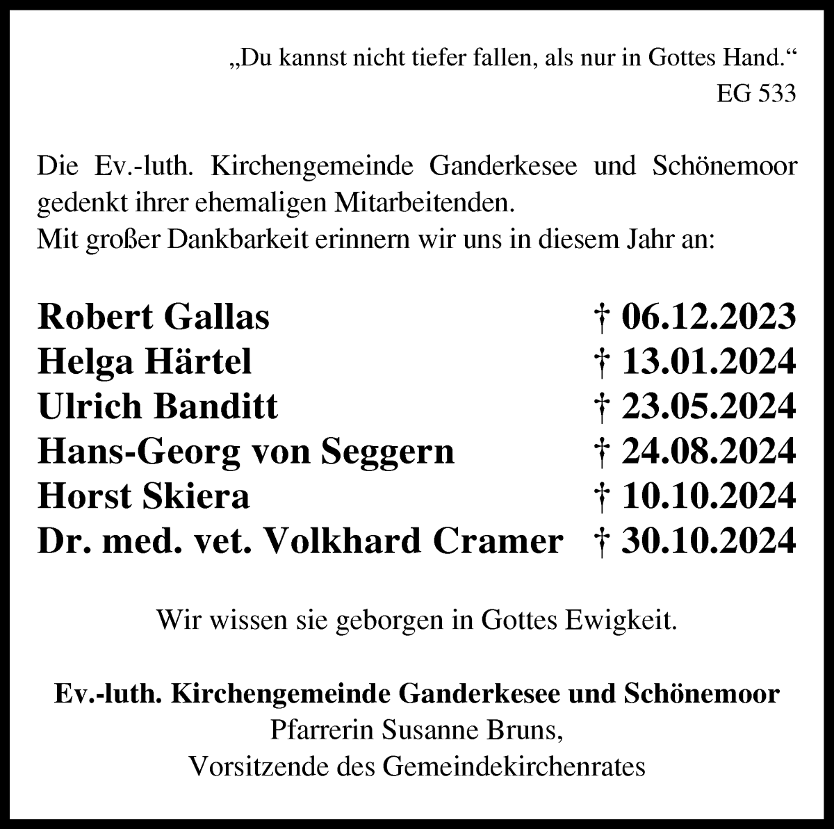 Traueranzeige von In Gedenken von Delmenhorster Kurier