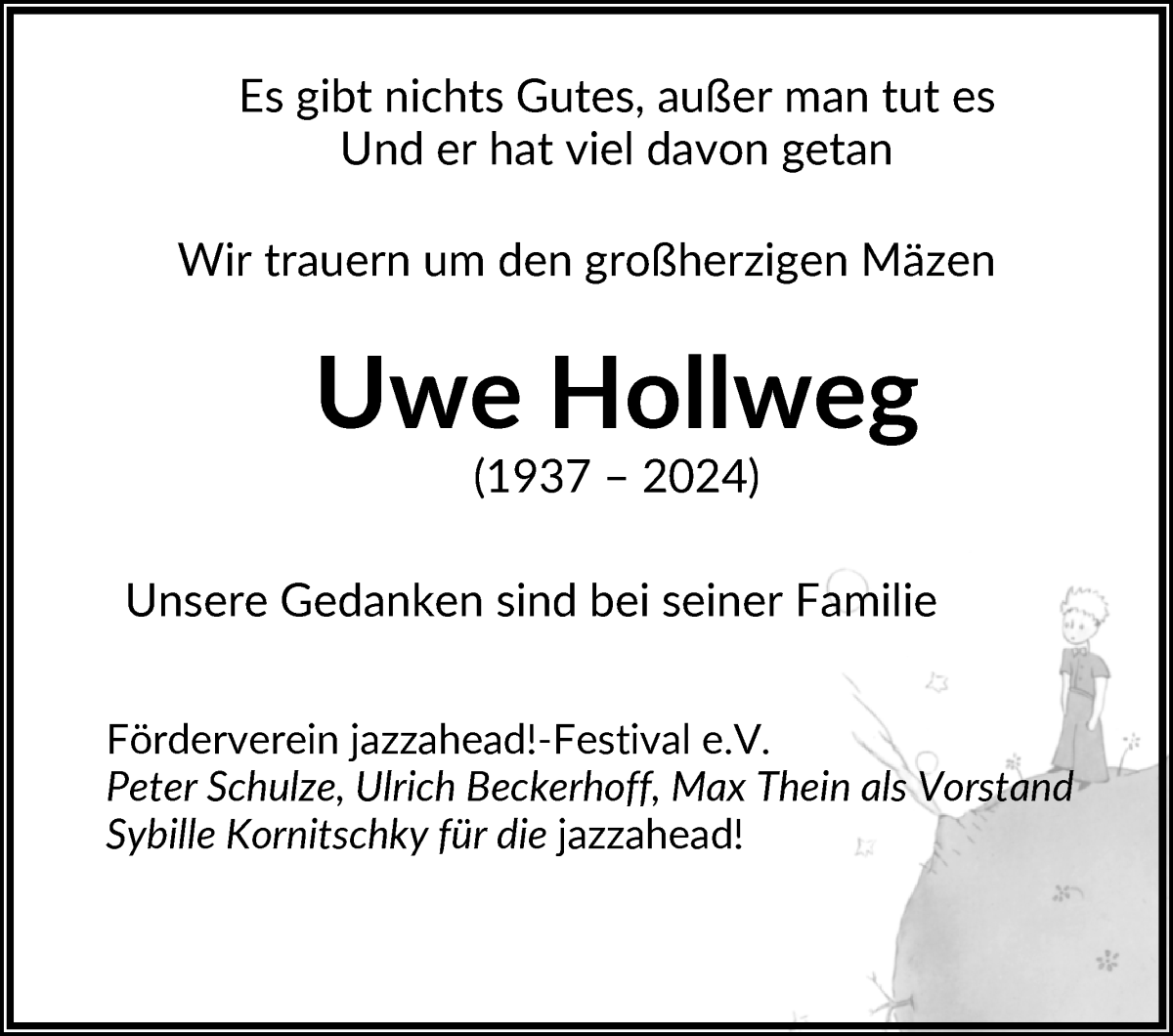 Traueranzeige von Uwe Hollweg von WESER-KURIER