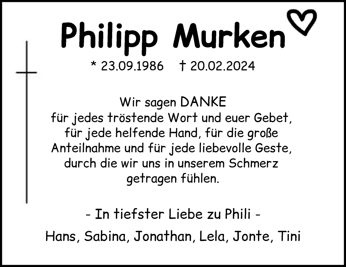 Traueranzeige von Philipp Murken von WESER-KURIER