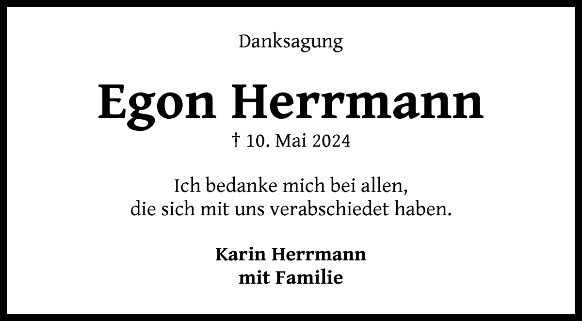Traueranzeige von Egon Herrmann von WESER-KURIER