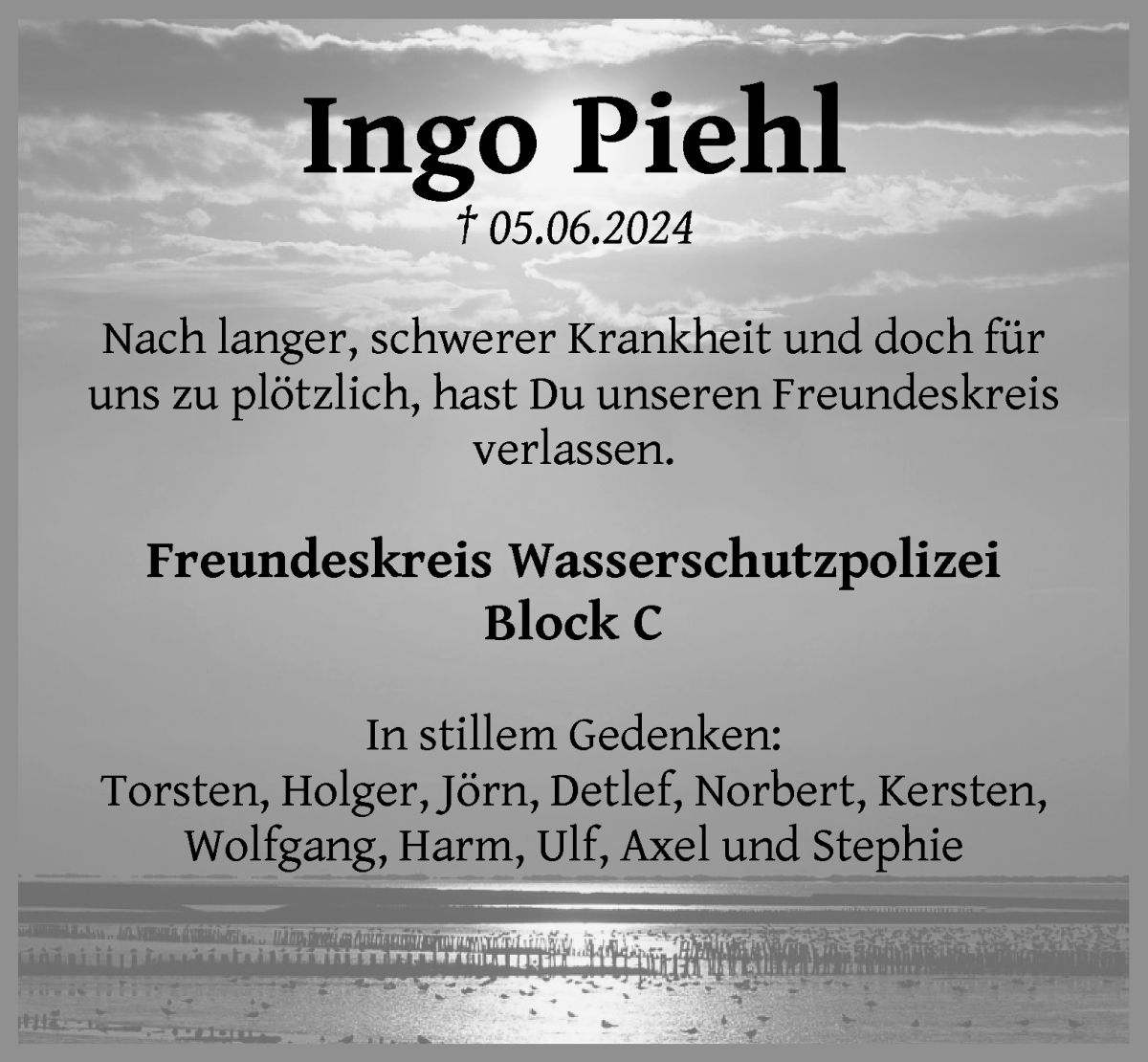 Traueranzeige von Ingo Piehl von WESER-KURIER