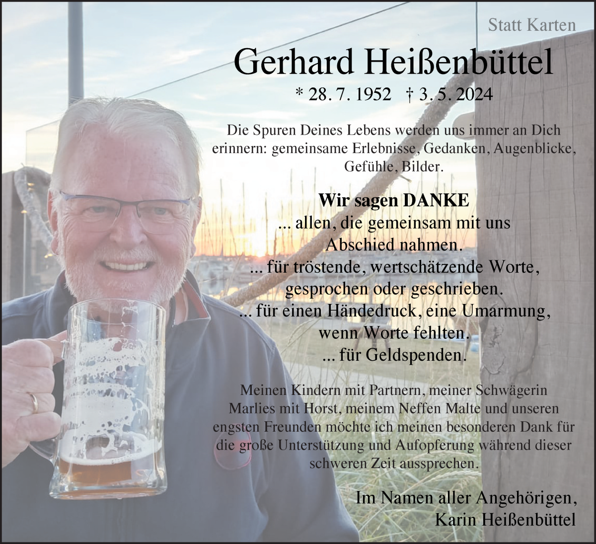 Traueranzeige von Gerhard Heißenbüttel von Osterholzer Kreisblatt