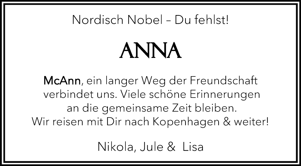 Traueranzeige von Anna Elisabeth Dopatka von WESER-KURIER