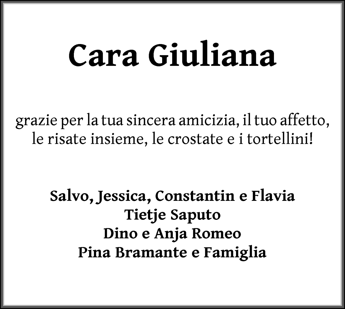 Traueranzeige von Cara Giuliana von WESER-KURIER