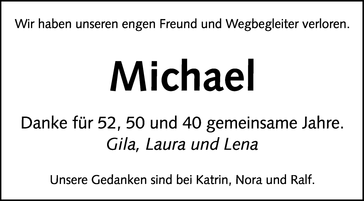 Traueranzeige von Michael  von WESER-KURIER