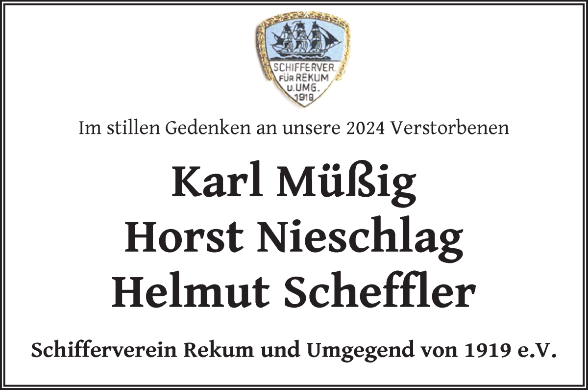 Traueranzeige von Im Gedenken 2024 von Die Norddeutsche