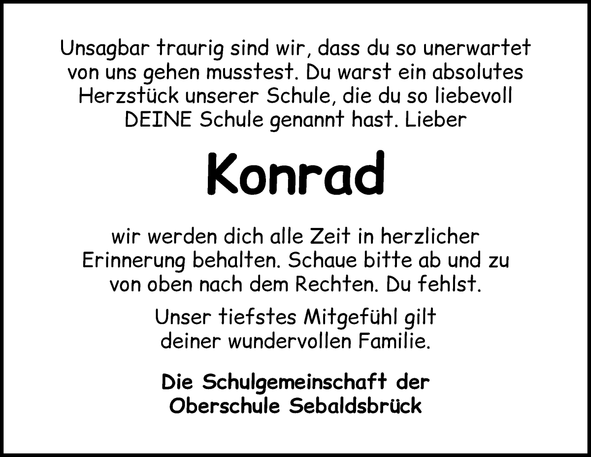 Traueranzeige von Konrad  von WESER-KURIER