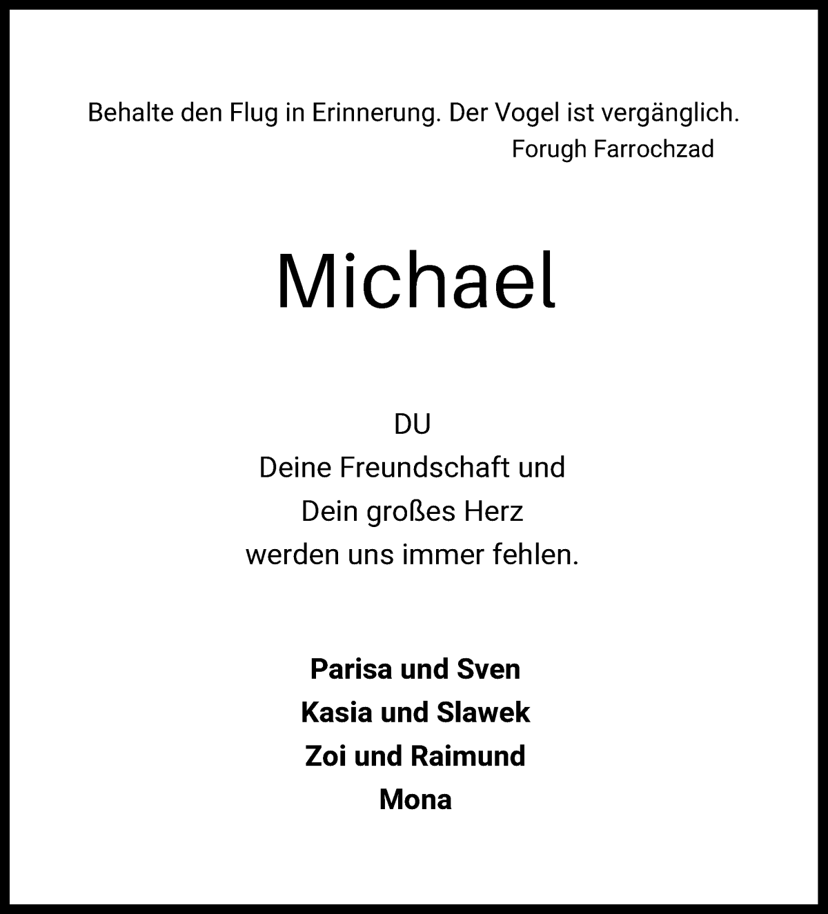 Traueranzeige von Prof. Michael Börgerding von WESER-KURIER