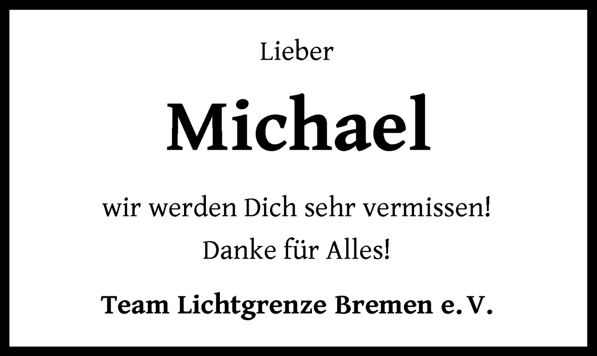 Traueranzeige von Prof. Michael Börgerding von WESER-KURIER